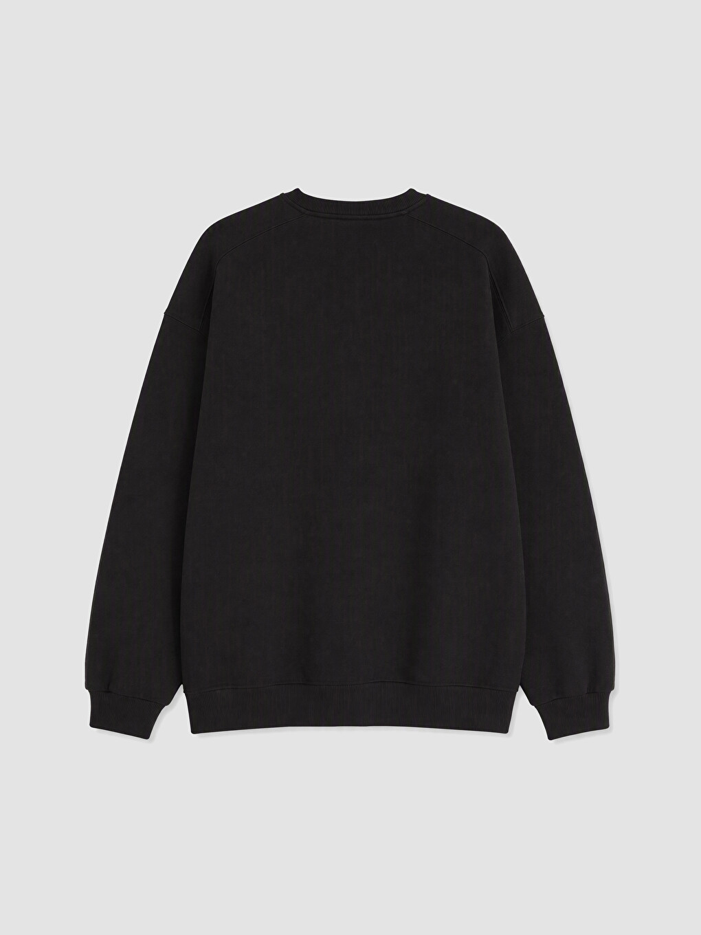 Siyah Oversize Kadın Kalın Sweatshirt-2