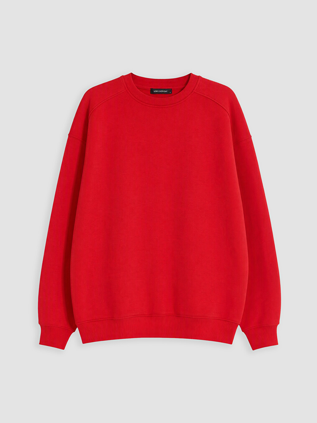 Kırmızı Oversize Kadın Kalın Sweatshirt-4