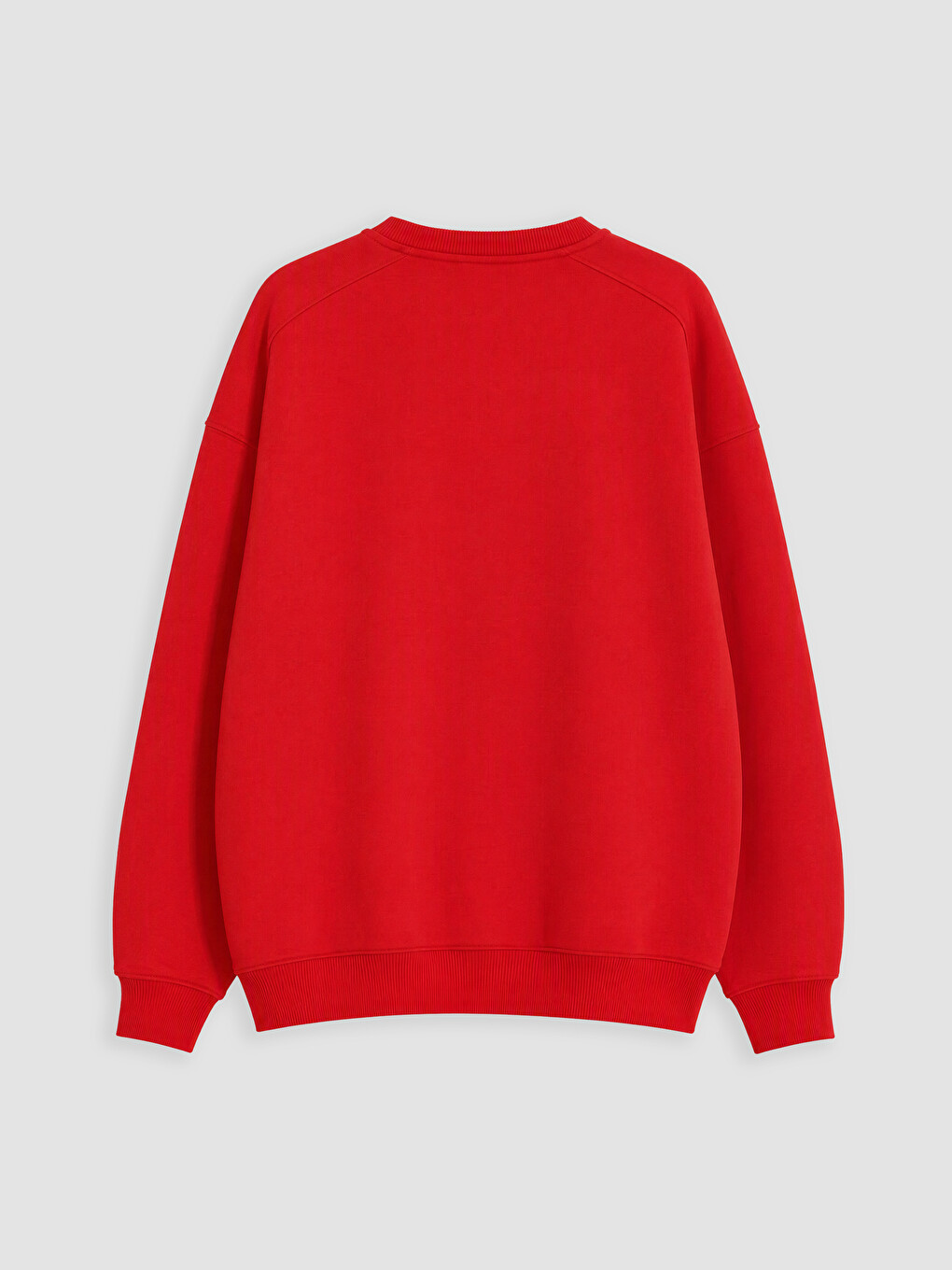Kırmızı Oversize Kadın Kalın Sweatshirt-6