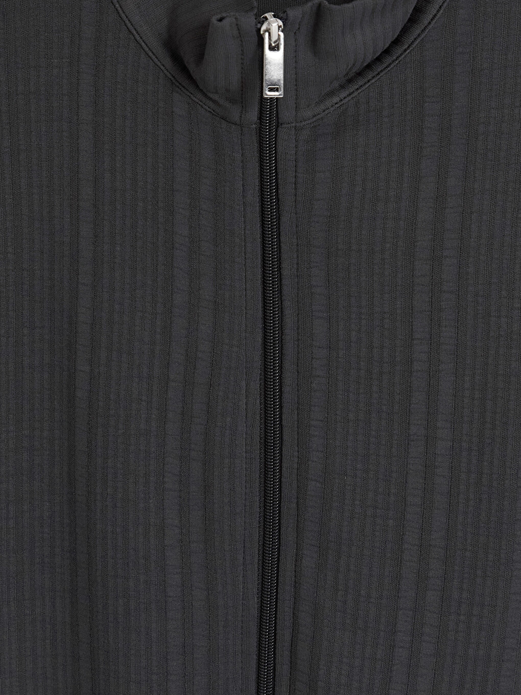 Gri Oversize Kadın Kalın Fermuarlı Sweatshirt-1