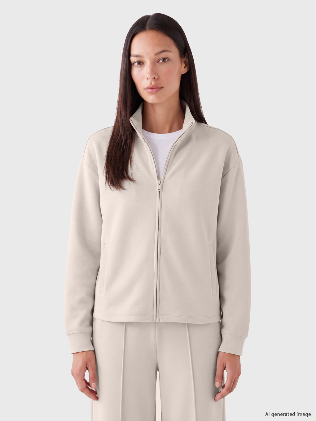  Oversize Women's Zip-Up Sweatshirt