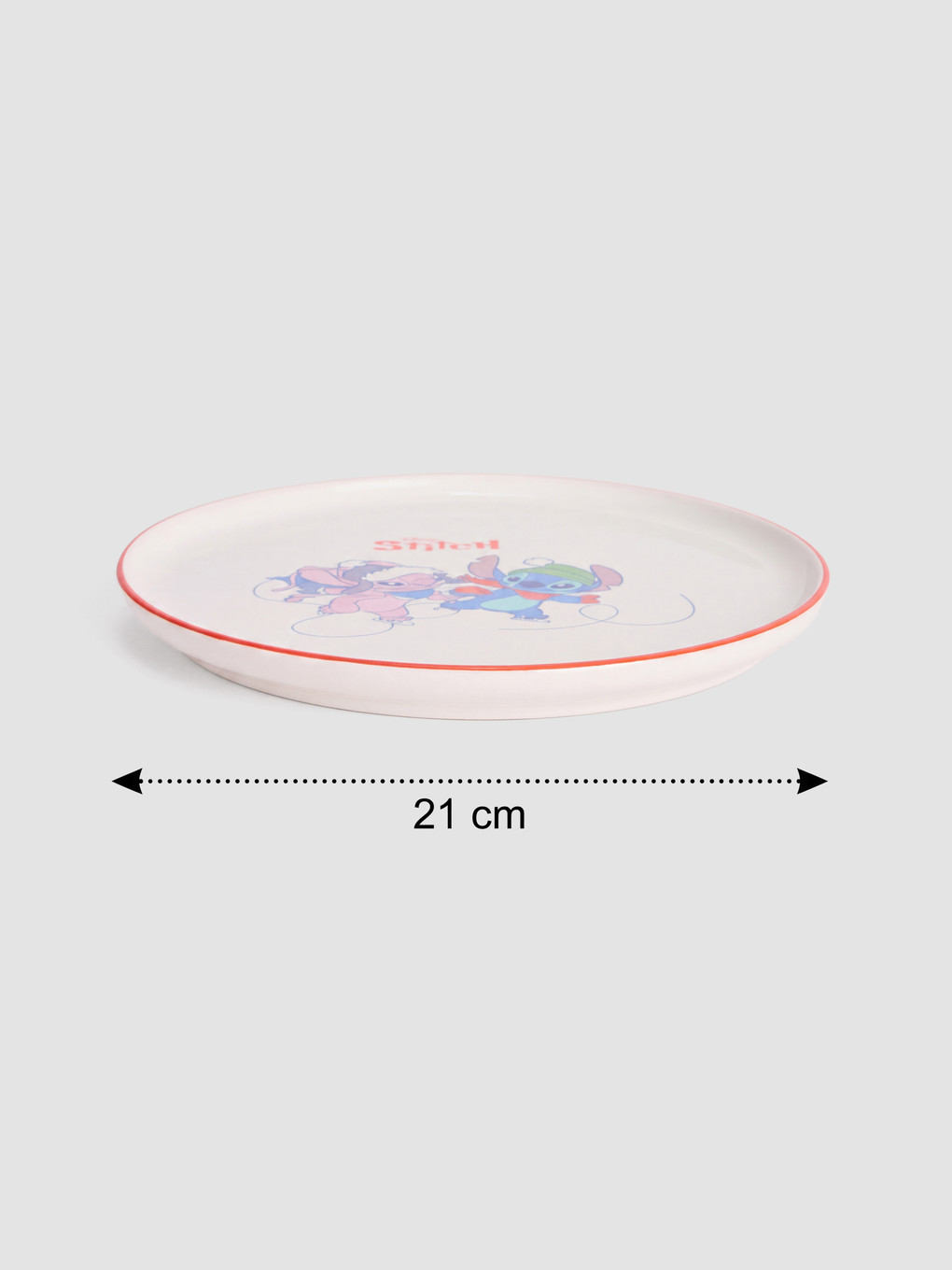 Karışık Lilo Ve Stitch Baskılı Seramik Pasta Tabağı 21 Cm-1