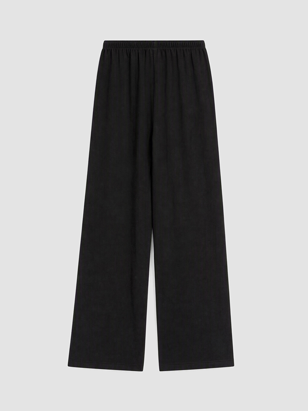 Siyah Beli Lastikli Geniş Paça Kadın Pantolon-2