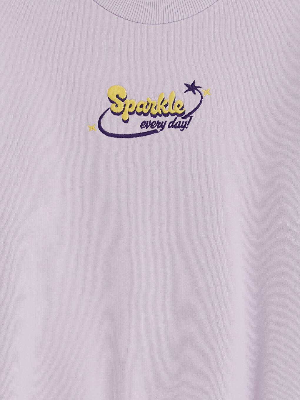 Lila Nakışlı Kız Çocuk Sweatshirt-1