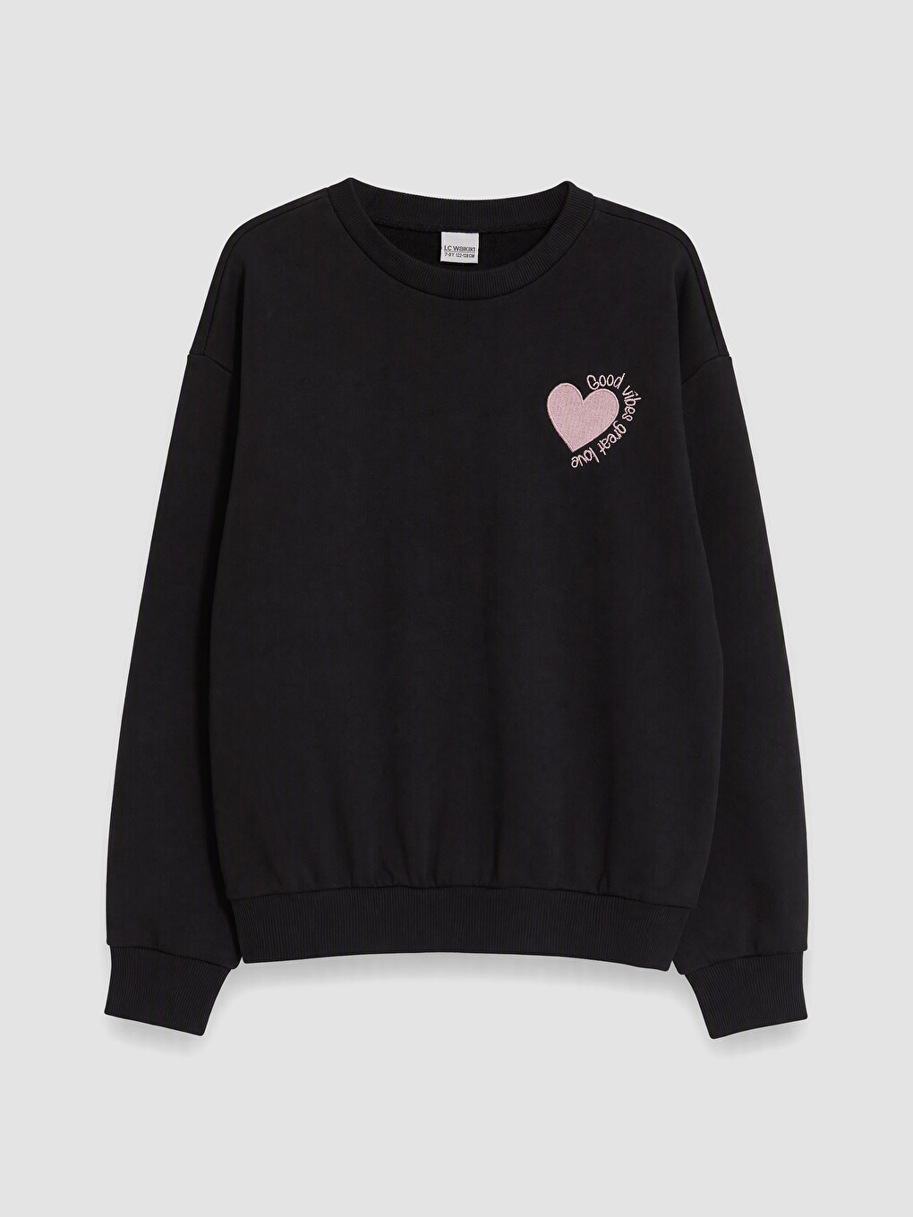 Siyah Nakışlı Kız Çocuk Sweatshirt