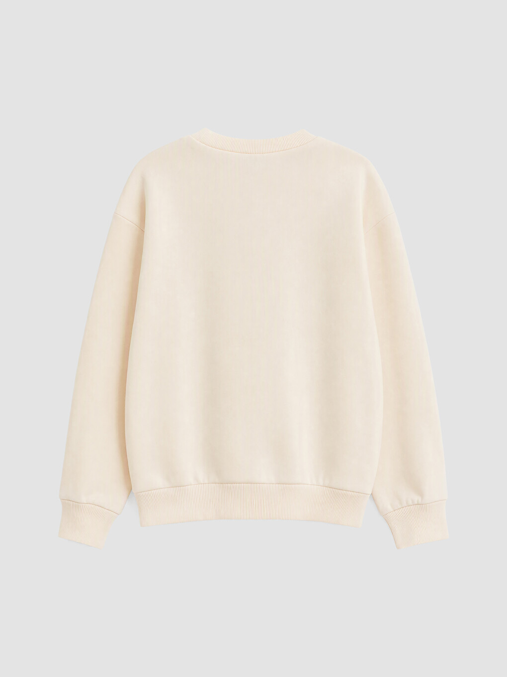 Ekru Nakışlı Kız Çocuk Sweatshirt-2