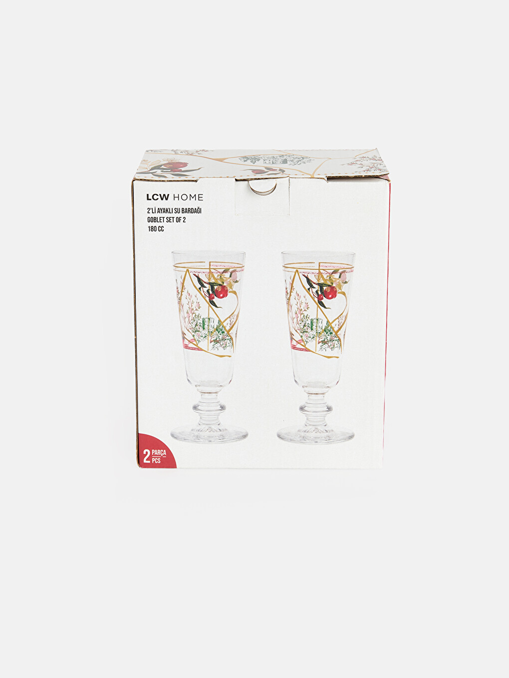 2 Pack Printed Glass Water Glass 180 Ml-1