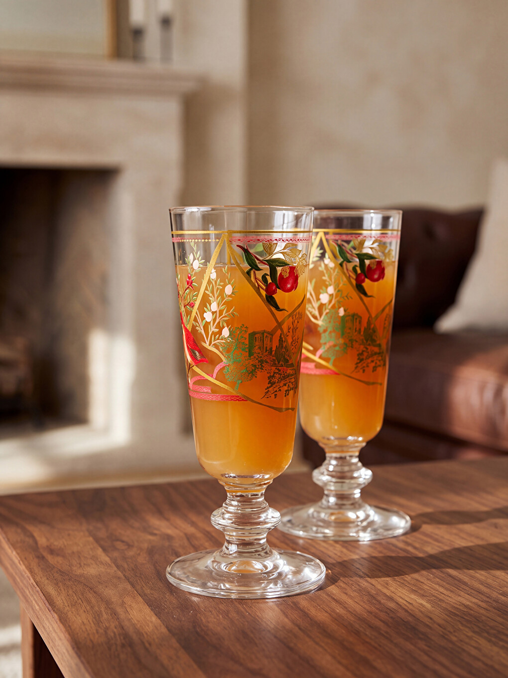 2 Pack Printed Glass Water Glass 180 Ml