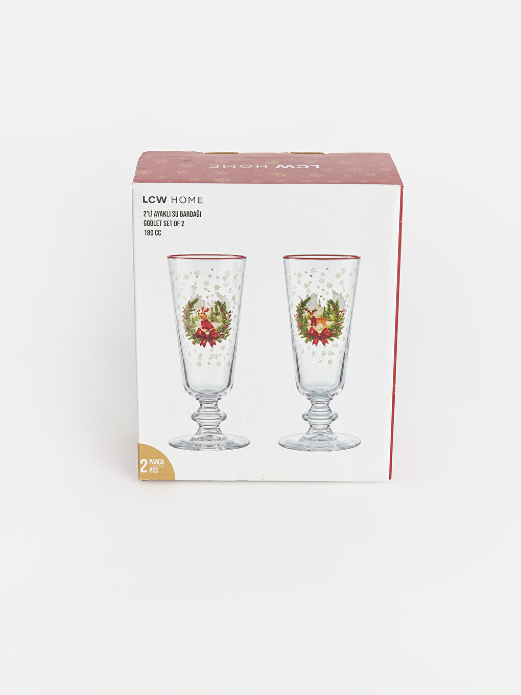 New Year Themed Footed Glass Set 180 Ml-1