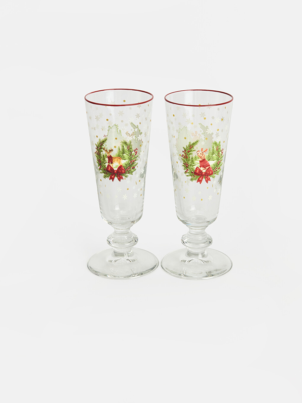 New Year Themed Footed Glass Set 180 Ml-2