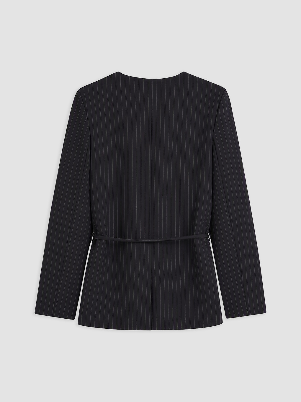 Lacivert Kruvaze Yaka Çizgili Kadın Blazer Ceket-5