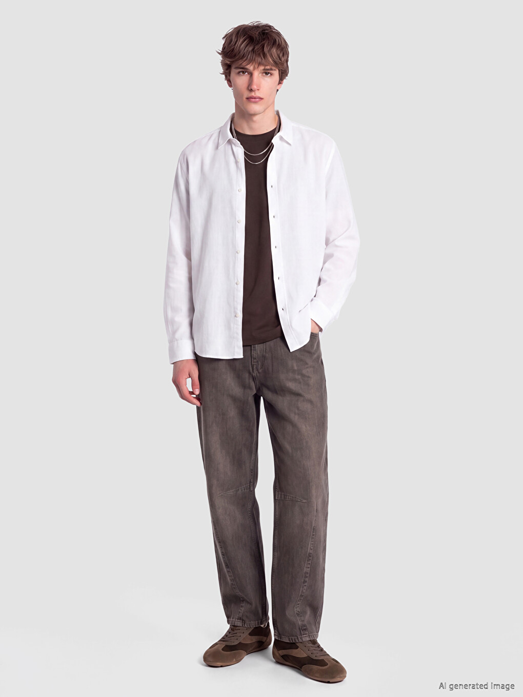 Regular Fit Poplin Men's Shirt-1