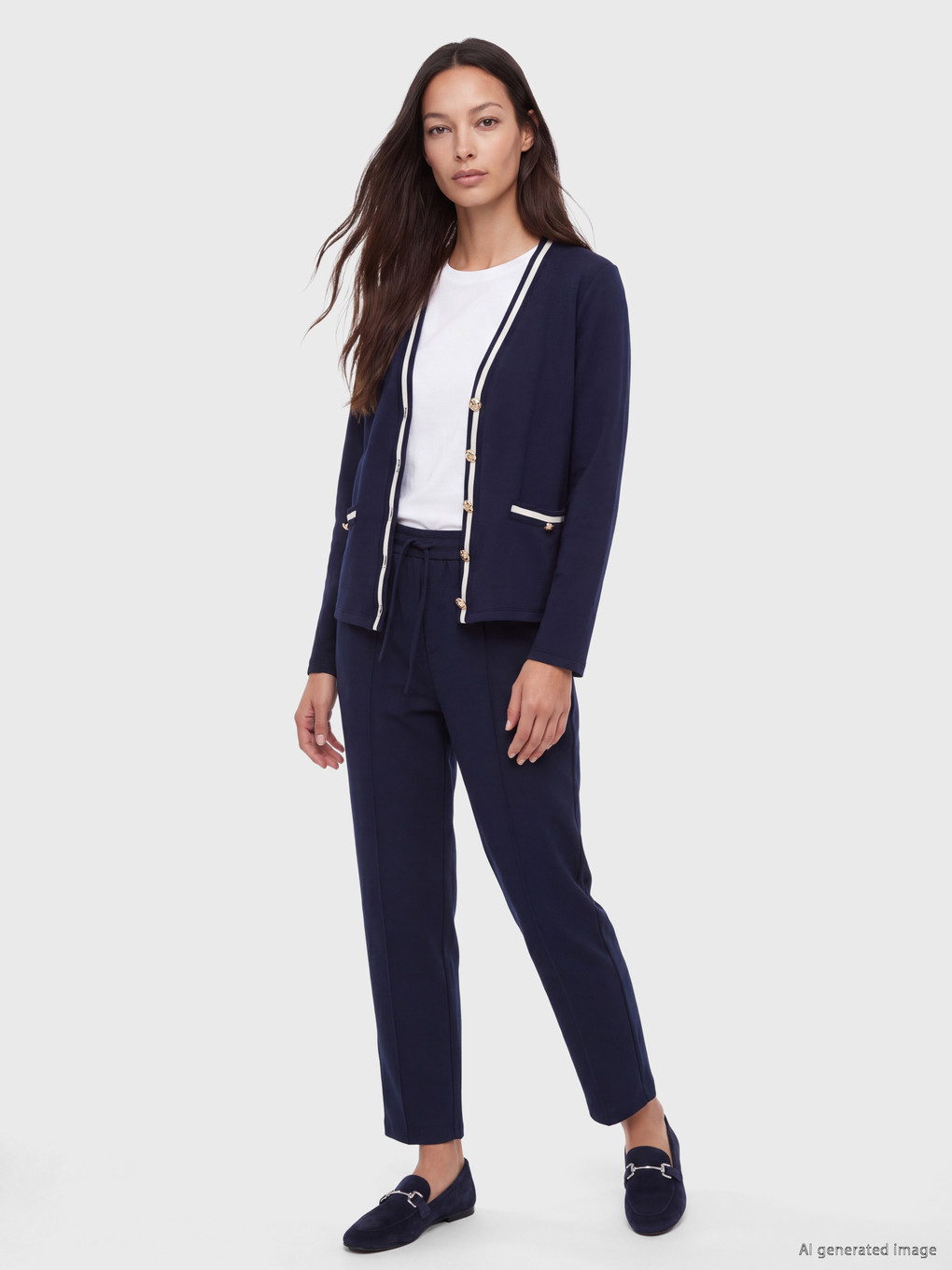 Strip Detailed Women's Cardigan-1