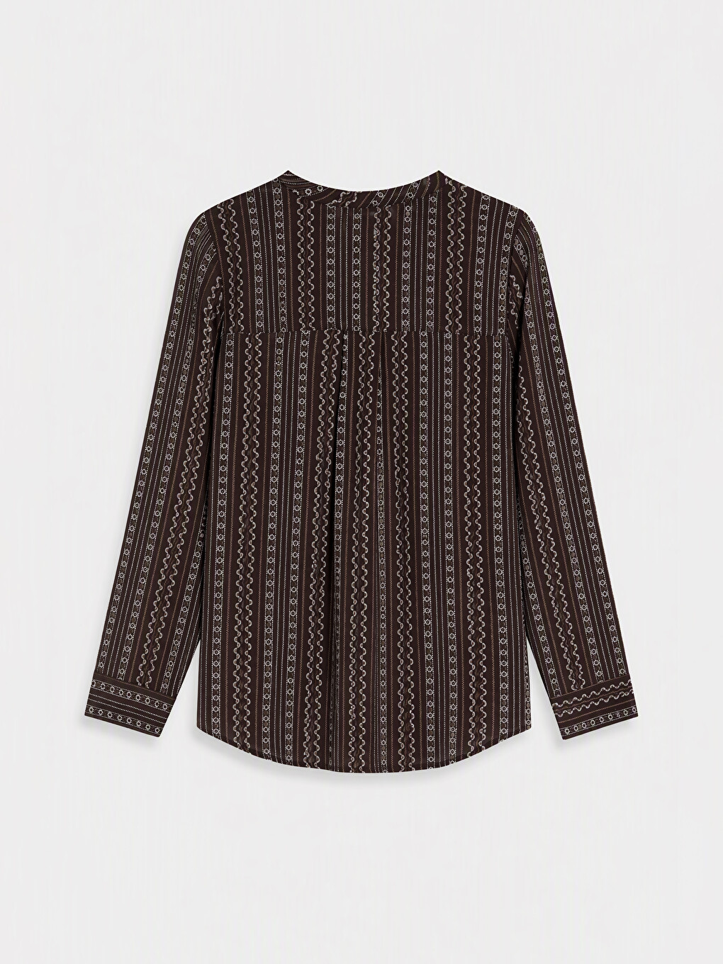 Notch Neck Patterned Blouse-1