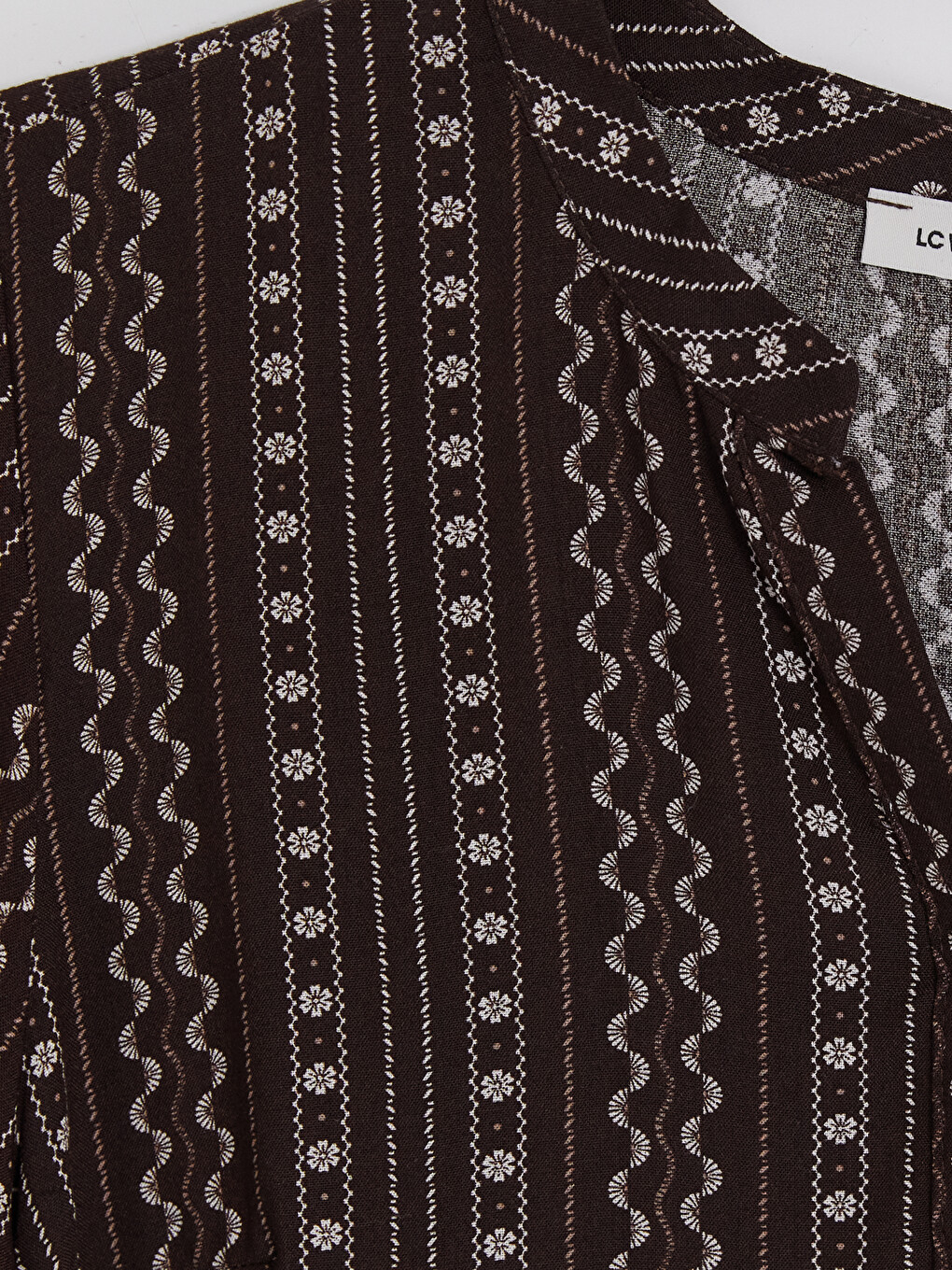Notch Neck Patterned Blouse-2