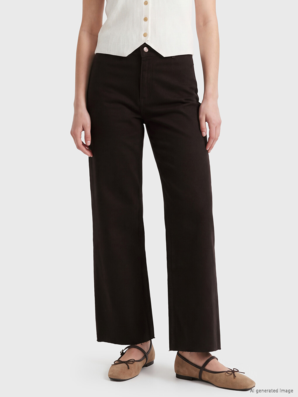 Kahverengi Wideleg Jean-1