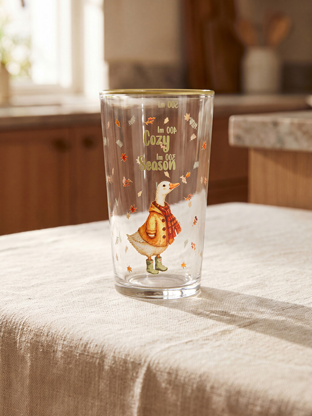 Staklena Čaša Za Vodu Sa Štampanim Motivom Patke 570 Ml