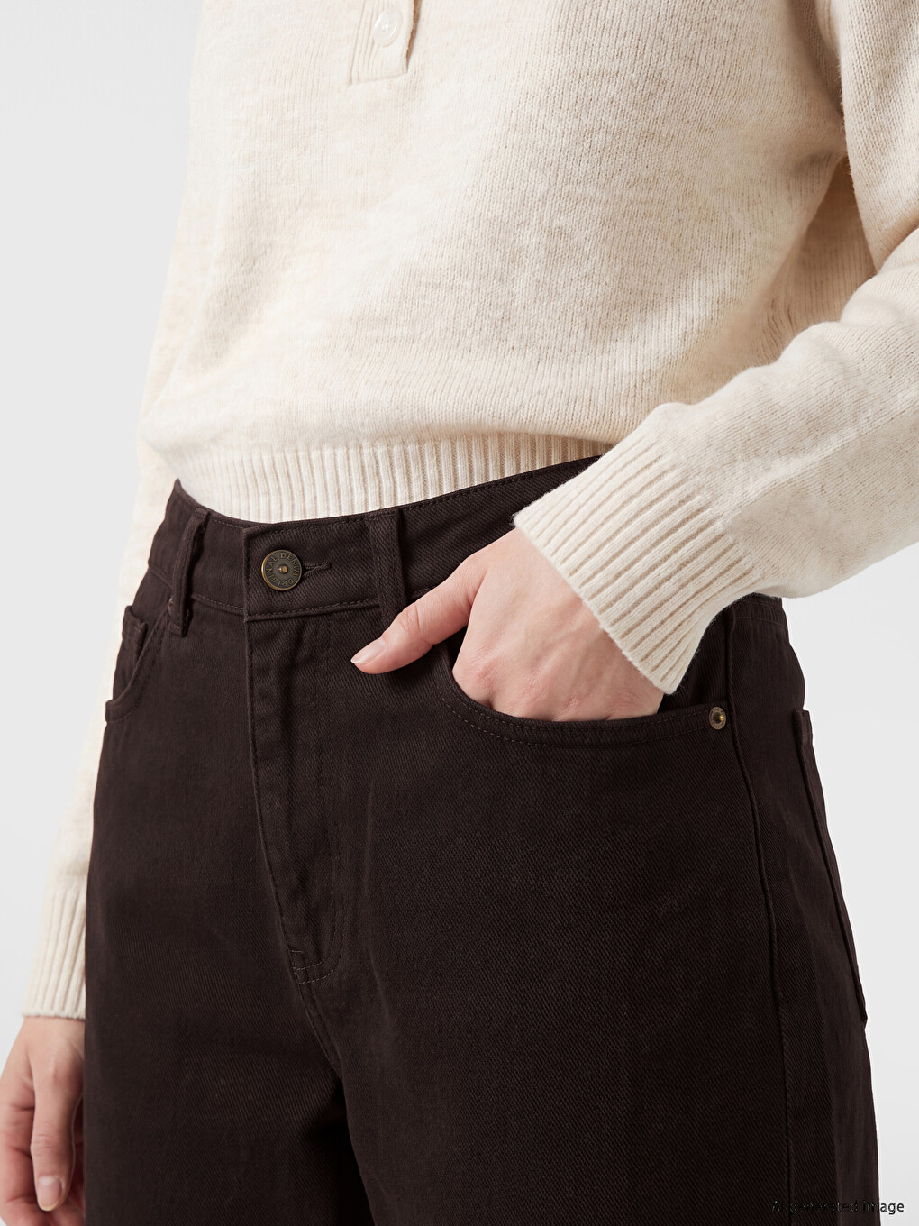 Kahverengi Barrel Jean-2