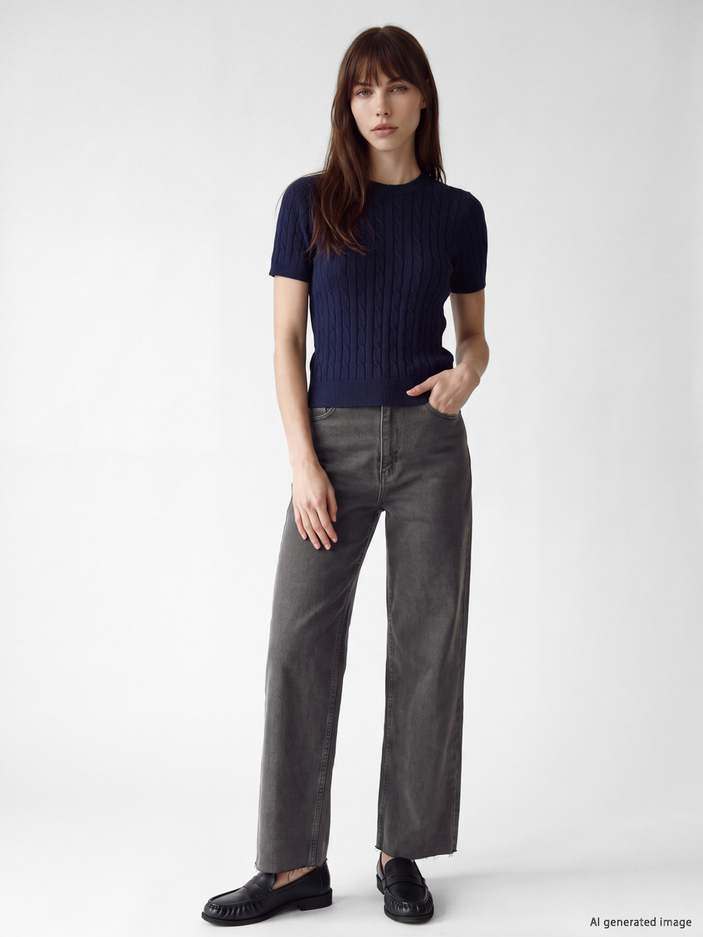 Siyah Wideleg Jean