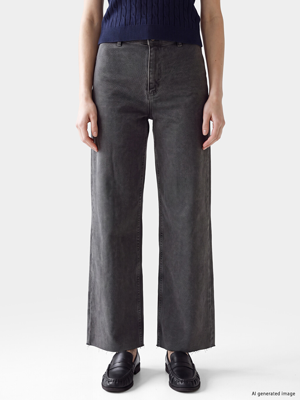 Siyah Wideleg Jean-1