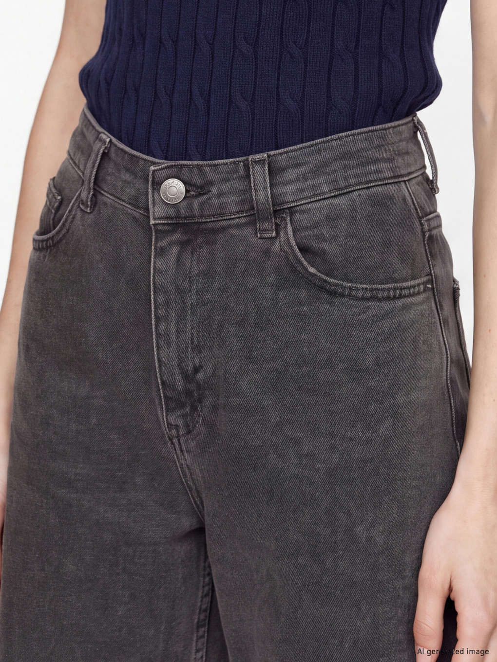 Siyah Wideleg Jean-2