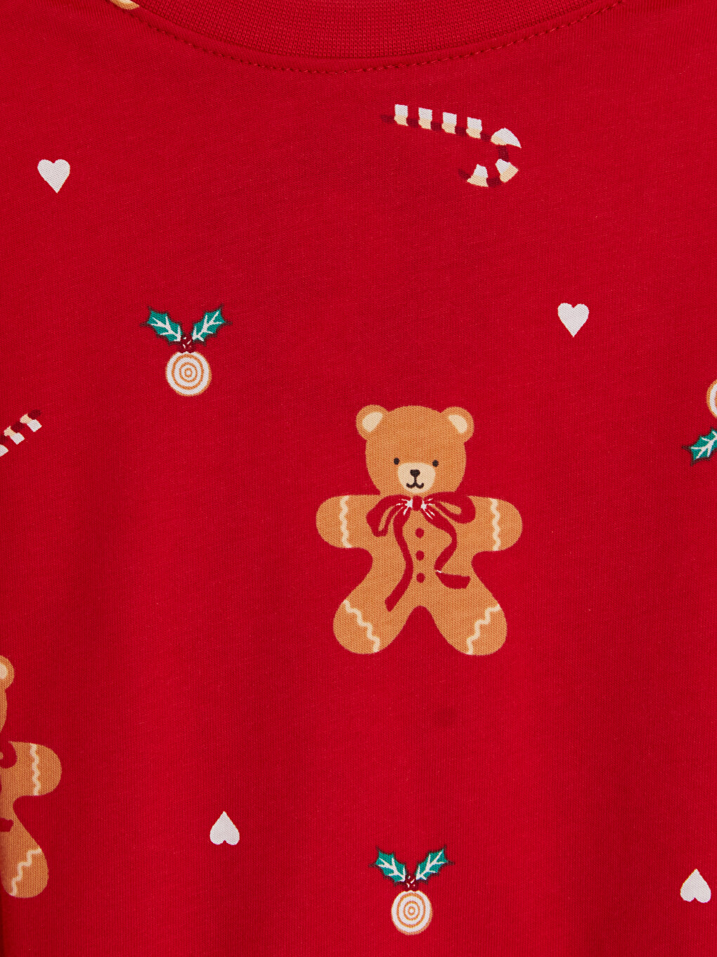 Kırmızı Baskılı Kız Çocuk Pijama Takım-2