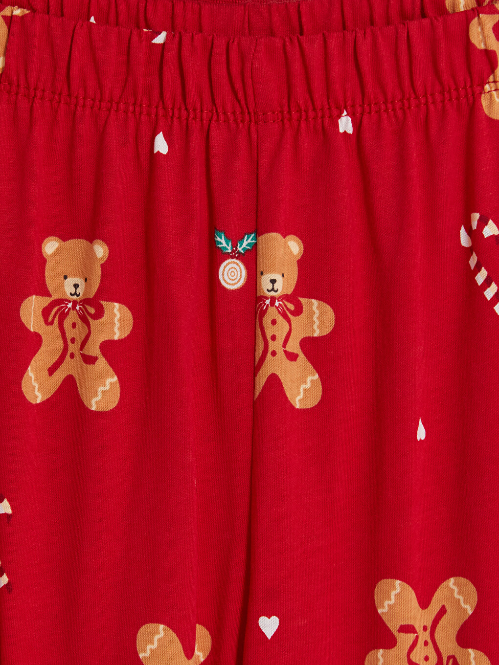 Kırmızı Baskılı Kız Çocuk Pijama Takım-5