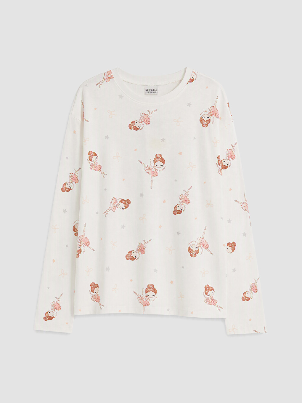 Ekru Baskılı Kız Çocuk Pijama Takım-1