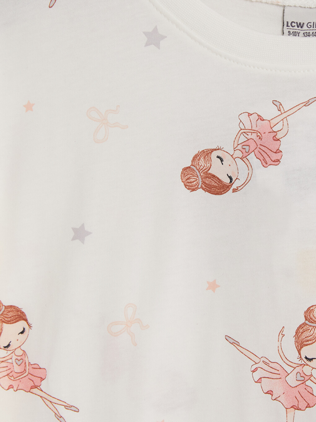 Ekru Baskılı Kız Çocuk Pijama Takım-2