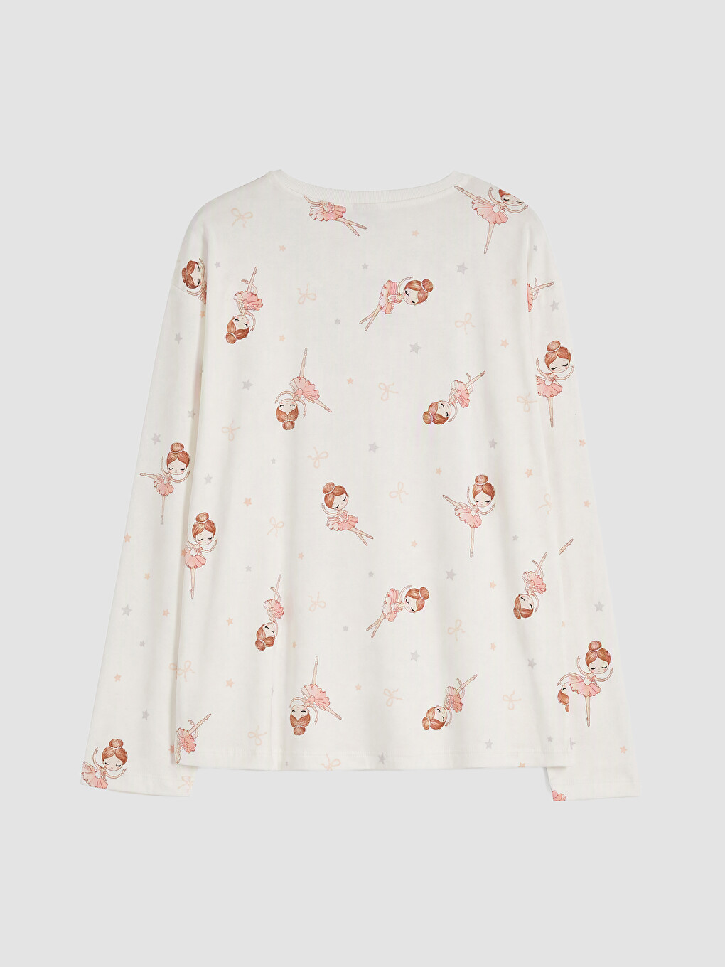 Ekru Baskılı Kız Çocuk Pijama Takım-3
