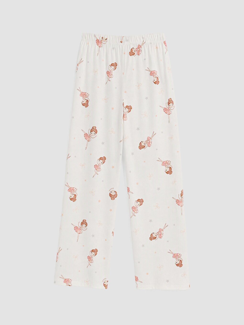 Ekru Baskılı Kız Çocuk Pijama Takım-4