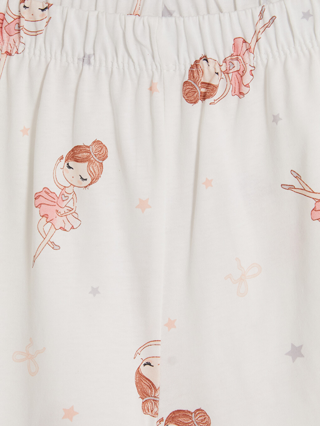 Ekru Baskılı Kız Çocuk Pijama Takım-5