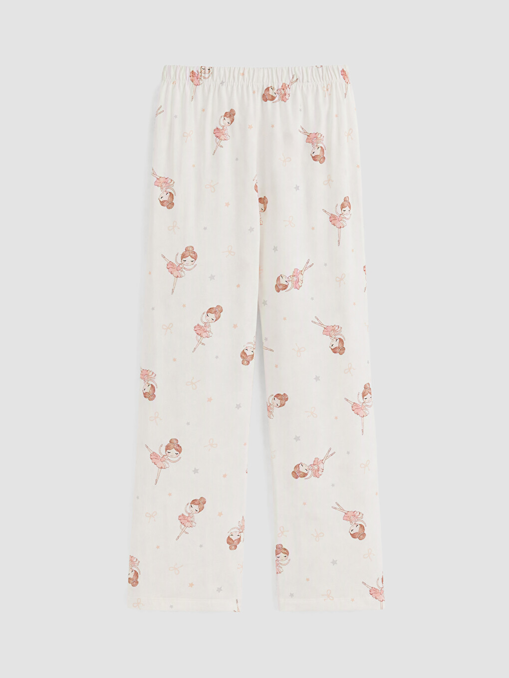 Ekru Baskılı Kız Çocuk Pijama Takım-6