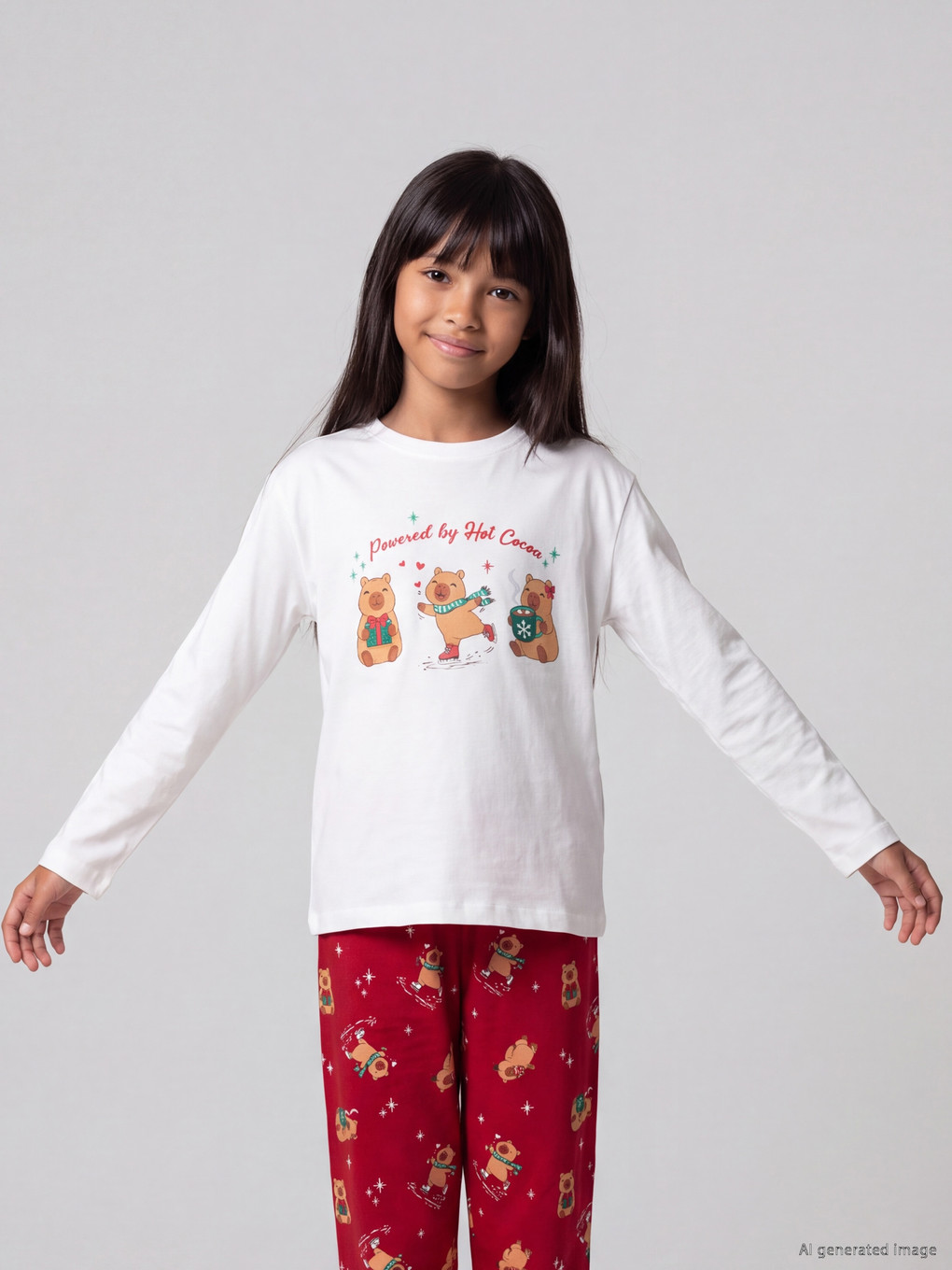 Girl Ecru Pyjama Set-1