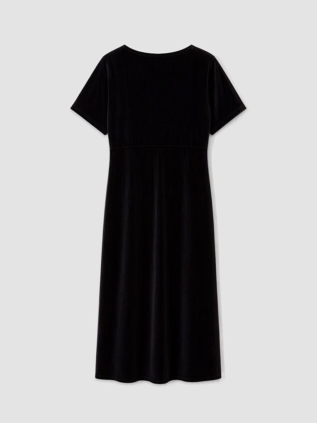 Fitted Waist Velvet Dress-1