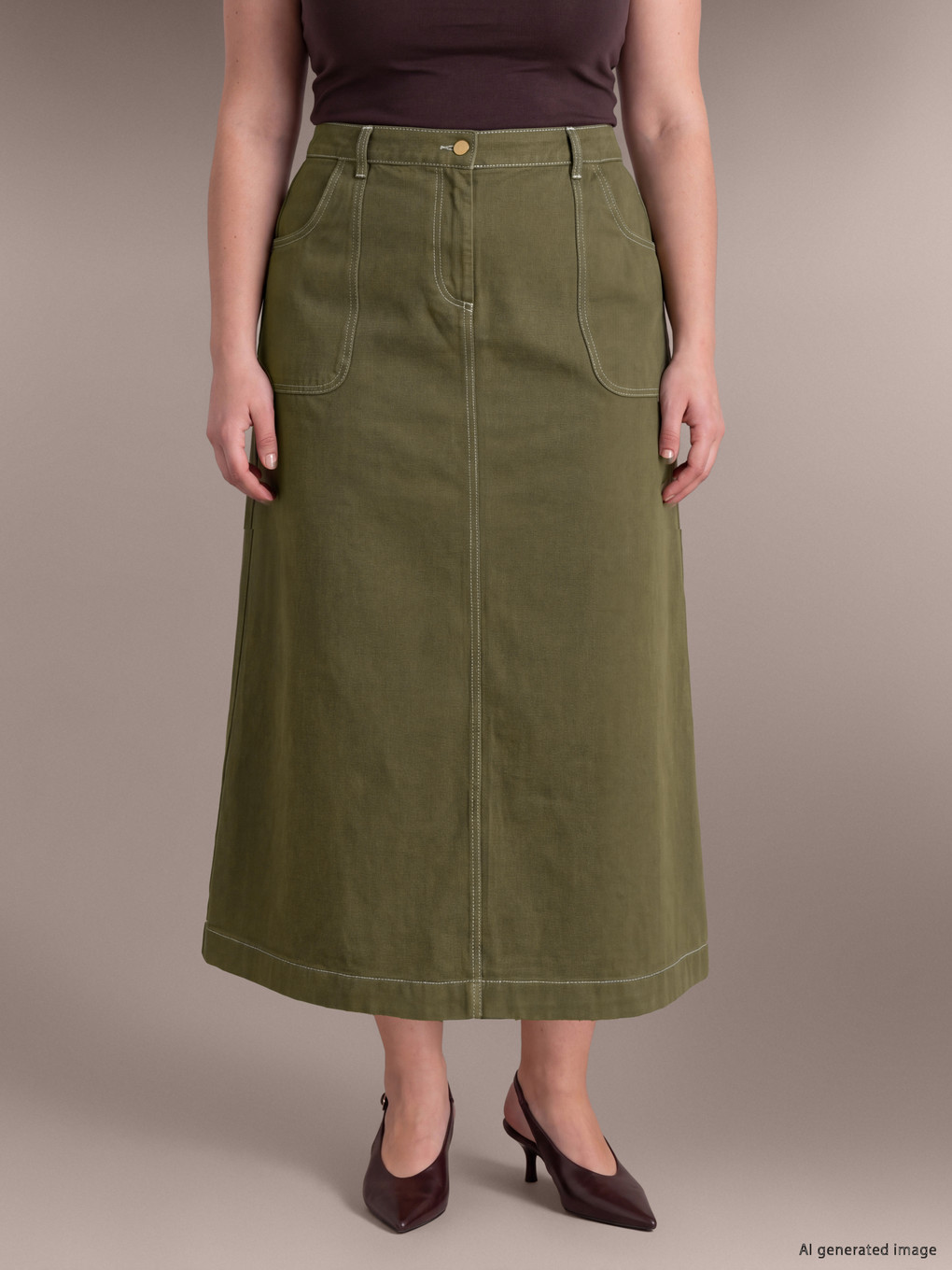 Plus Size Jean Skirt-1