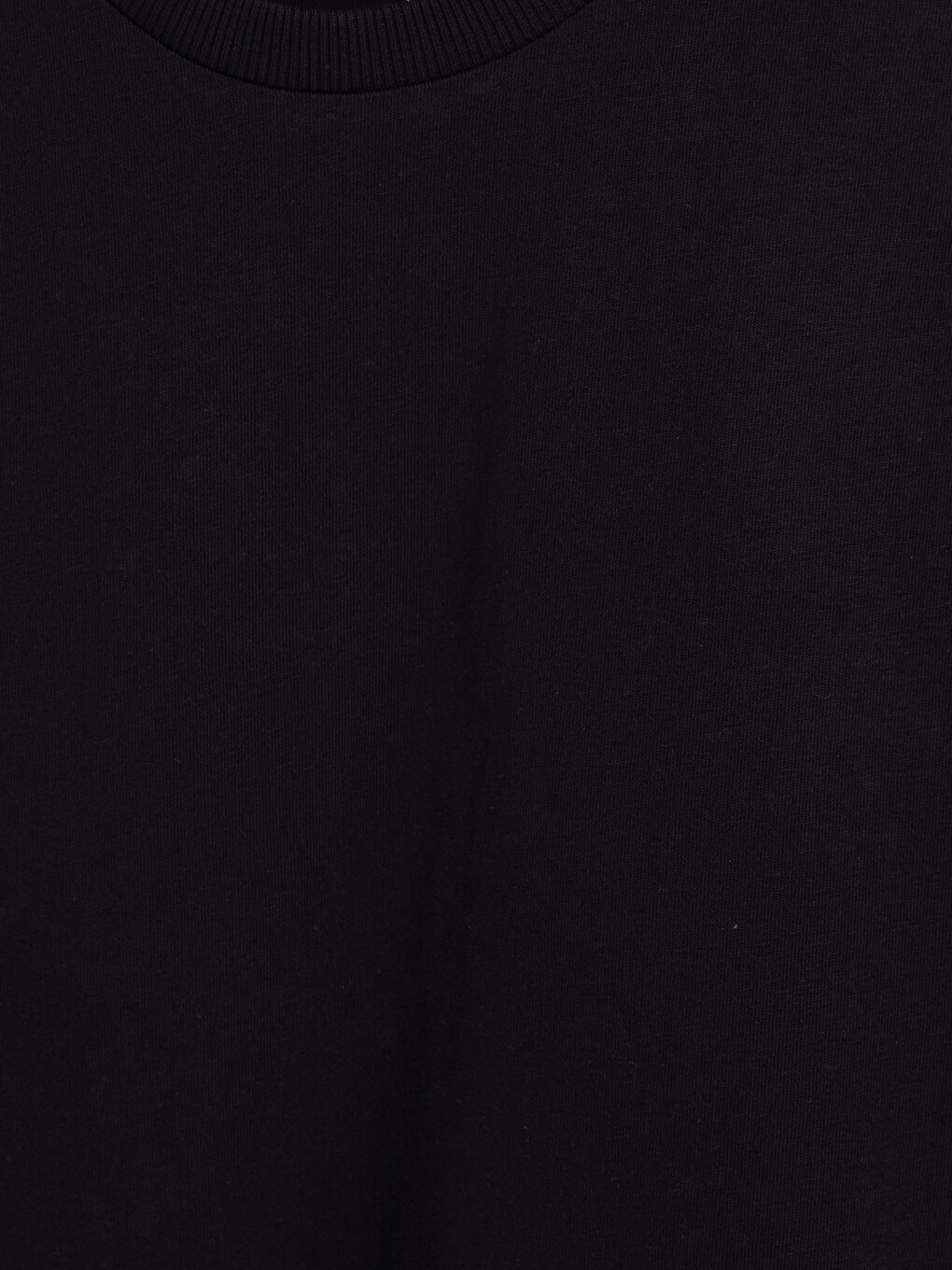 Siyah Bisiklet Yaka Soft Touch Kadın Tişört-6