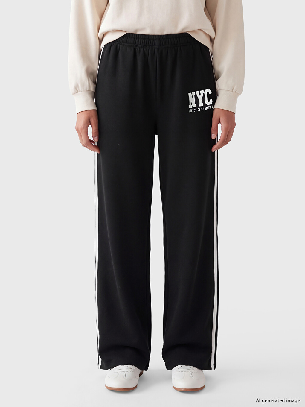 Elastic Waist Women's Thick Sweatpants-1
