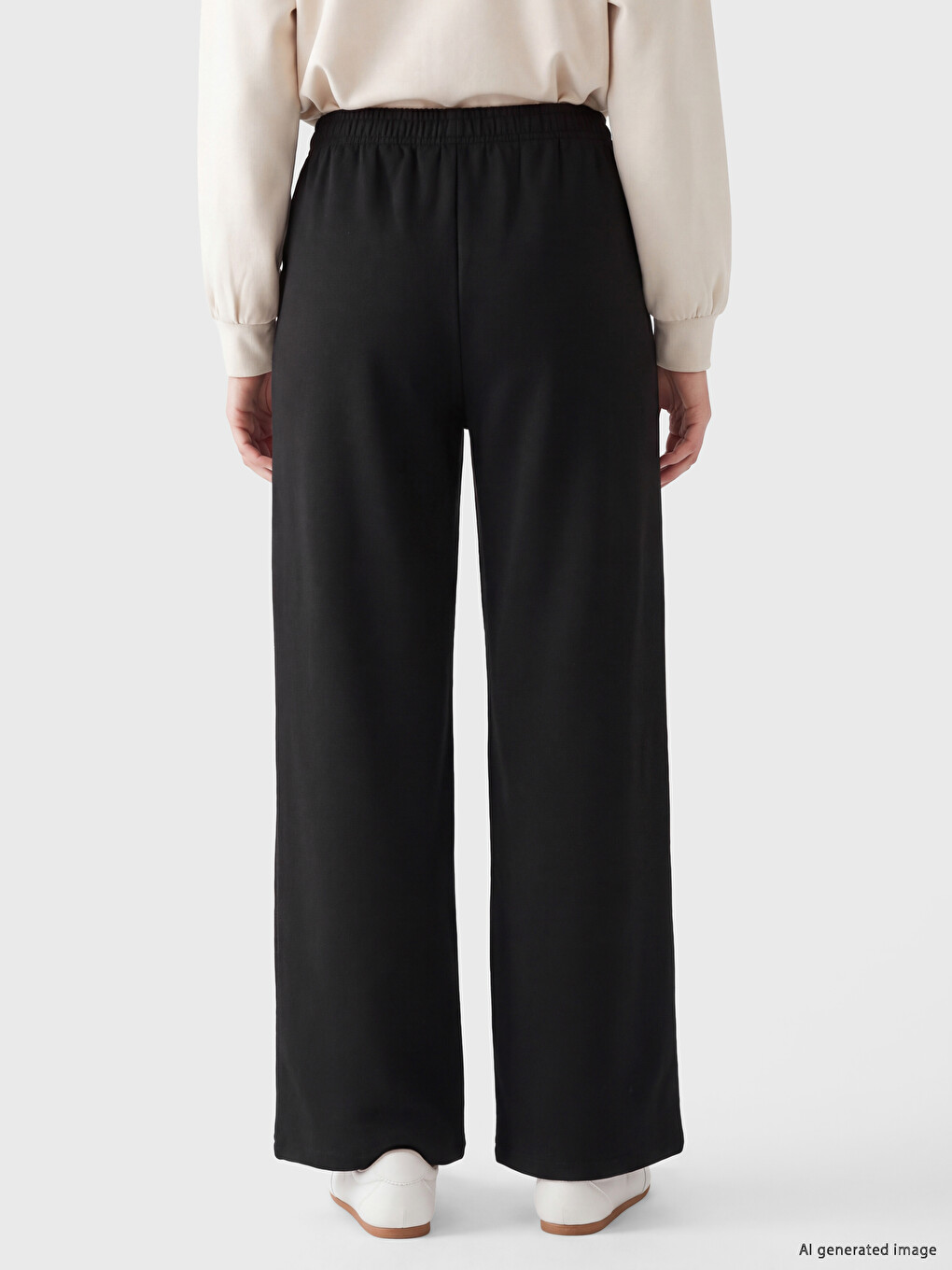 Elastic Waist Women's Thick Sweatpants-3