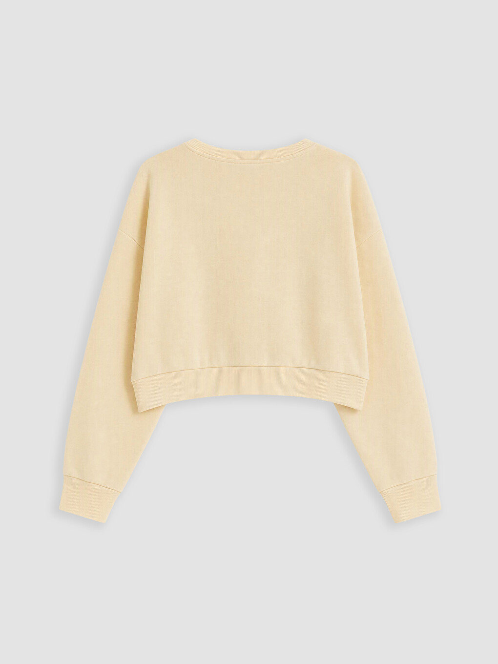 Bej Baskılı Kız Çocuk Kalın Sweatshirt-2