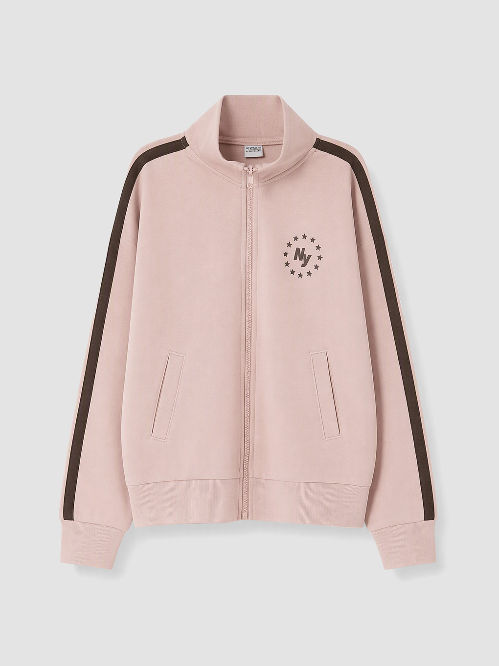 Lila Kız Çocuk Kalın Fermuarlı Sweatshirt