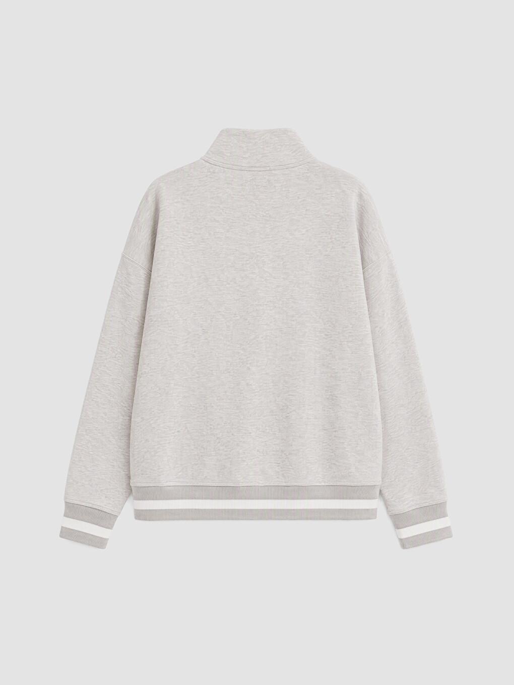 Gri Baskılı Kız Çocuk Fermuarlı Sweatshirt-1