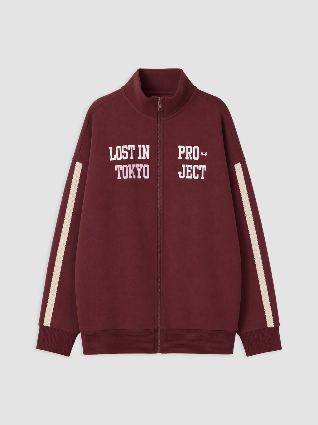Bordo Kız Çocuk Kalın Fermuarlı Sweatshirt