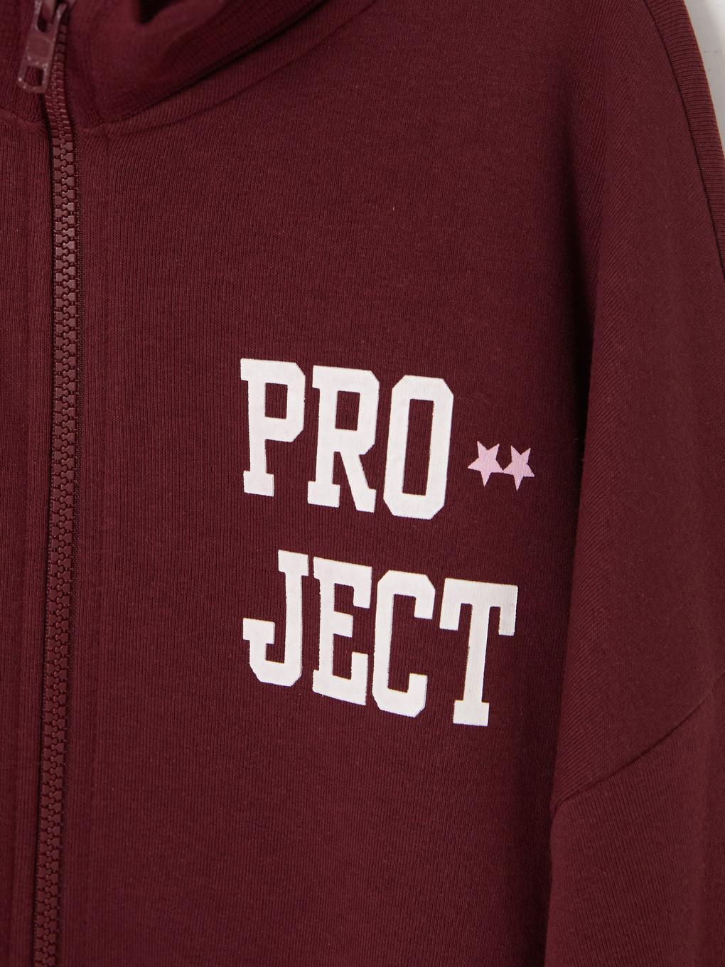 Bordo Kız Çocuk Kalın Fermuarlı Sweatshirt-2