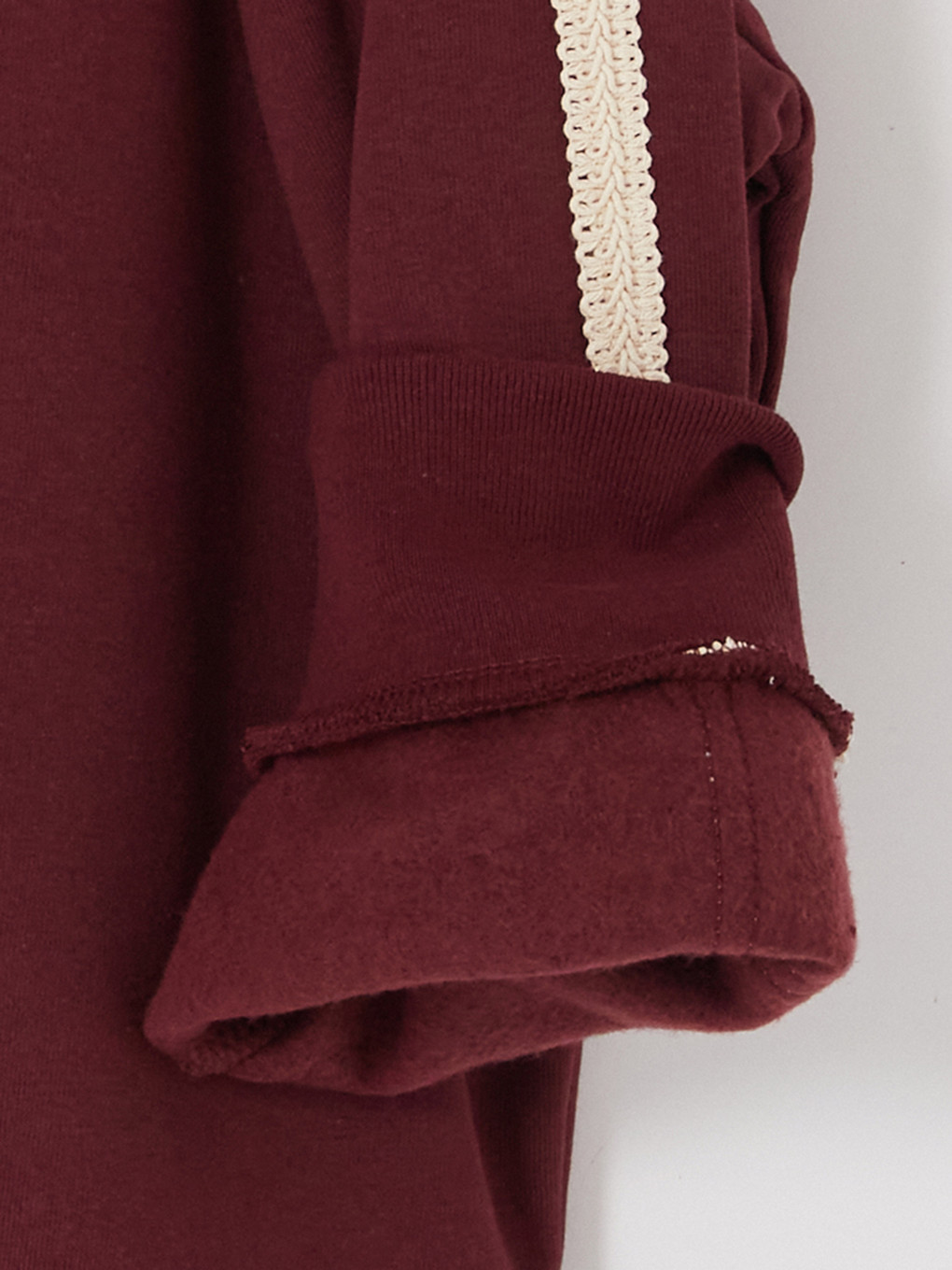 Bordo Kız Çocuk Kalın Fermuarlı Sweatshirt-3