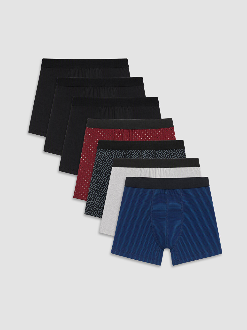 Siyah Pamuklu Esnek Erkek Boxer 7'li