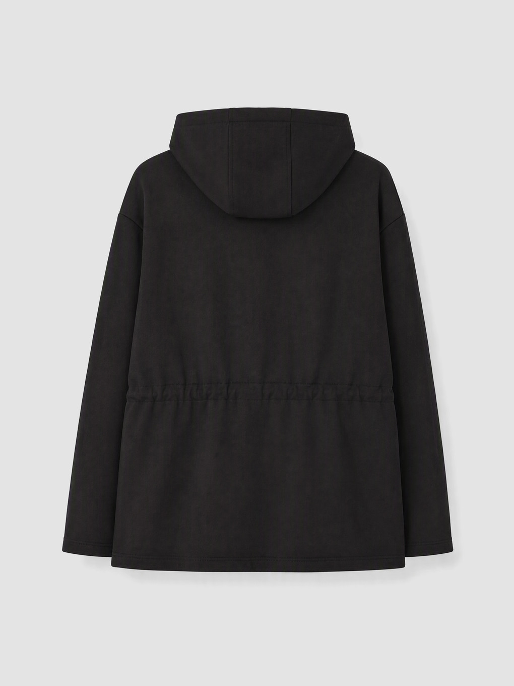 Siyah Büyük Beden Kadın Fermuarlı Sweatshirt-5