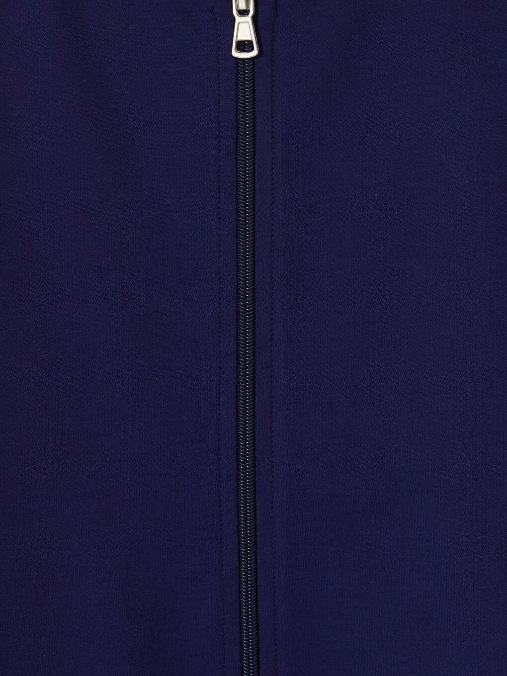 Lacivert Büyük Beden Kadın Fermuarlı Sweatshirt-3