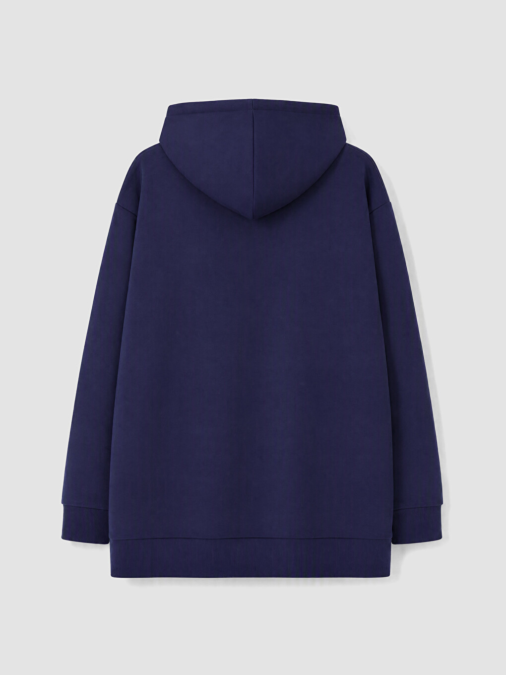 Lacivert Büyük Beden Kadın Fermuarlı Sweatshirt-4
