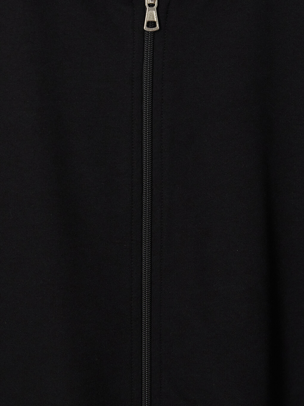 Siyah Büyük Beden Kadın Fermuarlı Sweatshirt-3